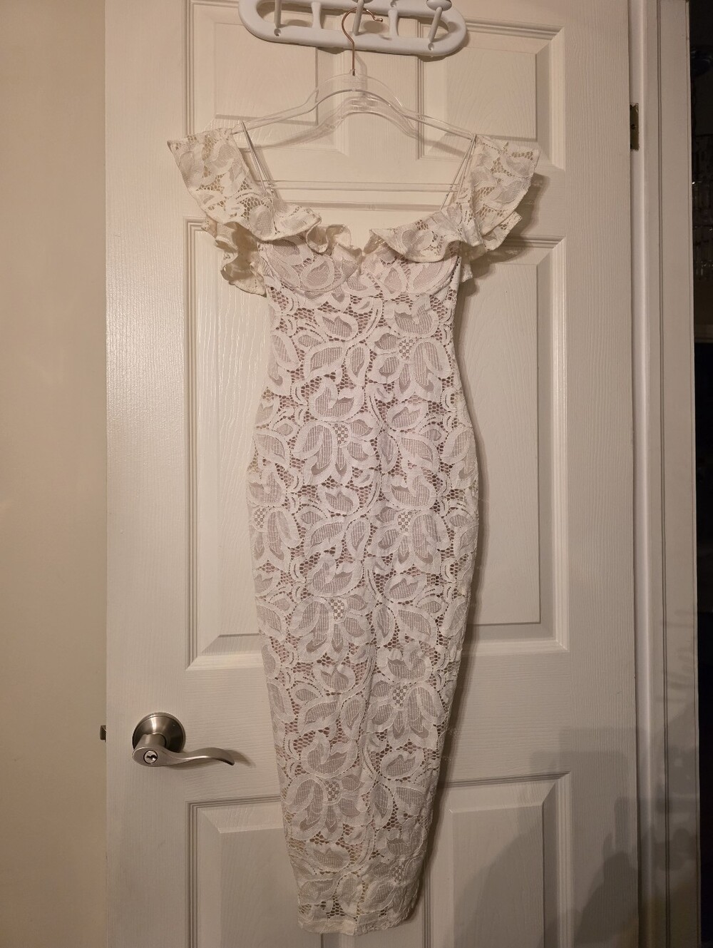 Nookie Blush Pink Lace-Trim Dress